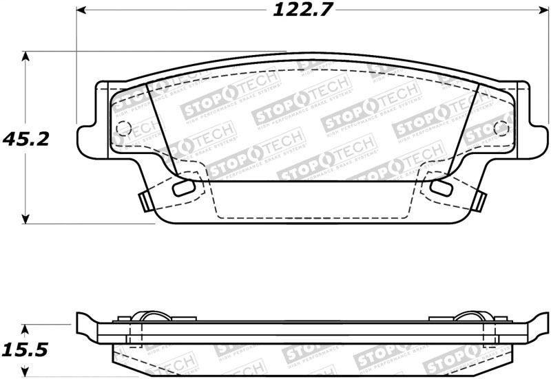 Stoptech 308.10200 | StopTech Street Brake Pads Cadillac SRX, Rear; 2004-2009