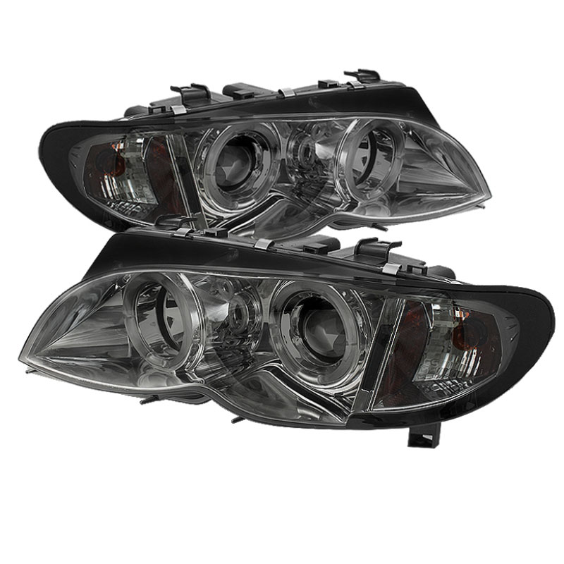 SPYDER 5042422 | Spyder BMW E46 3-Series 4DR 1PC Halo Projector Headlights - Smoke - (PRO-YD-BMWE4602-4D-AM-SM); 2002-2005