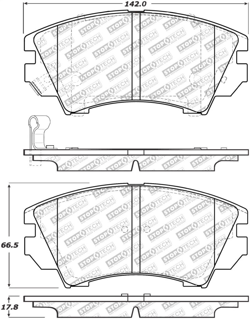 Stoptech 305.14040 | StopTech Street Select Brake Pads Chevrolet Equinox, Front; 2016-2016