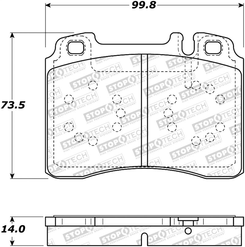 Stoptech 308.05611 | StopTech Street Brake Pads Mercedes-Benz 300E Base Fr Ch# B864308, Front; 1993-1993