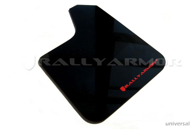 Rally Armor mf12-ur-blk/rd | Universal fitment (no hardware) UR Black Mud Flap w/ Red Logo