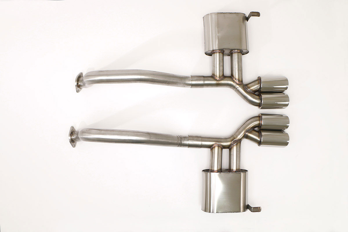 B&B Billy Boat Exhaust FCOR-0215 | B&B PRT Exhaust System with Quad Round Tips Corvette C5; 1997-2004