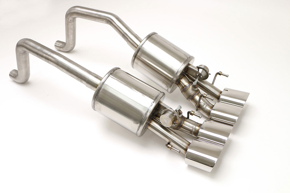 B&B Billy Boat Exhaust FCOR-0559 | B&B Billy Boat Exhaust Billy Boat Corvette Fusion Exhaust C6 Quad Oval Tips for Factory NPP; 2009-2013