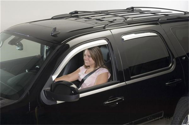 Putco 480033 | 07-14 Chevrolet Tahoe (Set of 4) Element Chrome Window Visors; 2007-2014