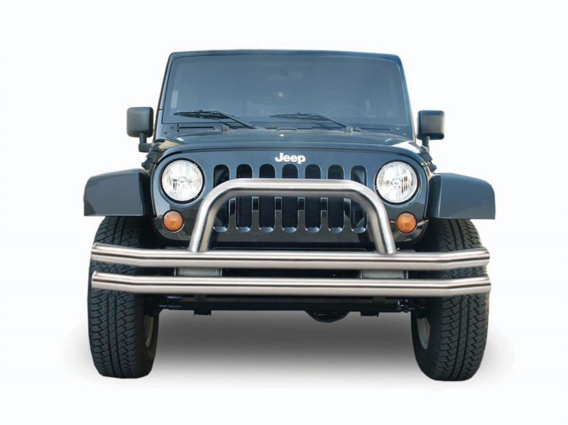 Rampage 8420 | 1976-1983 Jeep CJ5 Double Tube Bumper Front - Stainless; 1976-1983