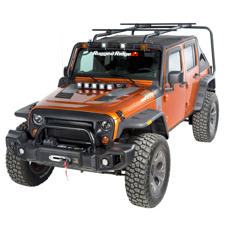 Rugged Ridge 11703.22 | 07-18 Jeep Wrangler 4-Door Sherpa Roof Rack Kit; 2007-2018