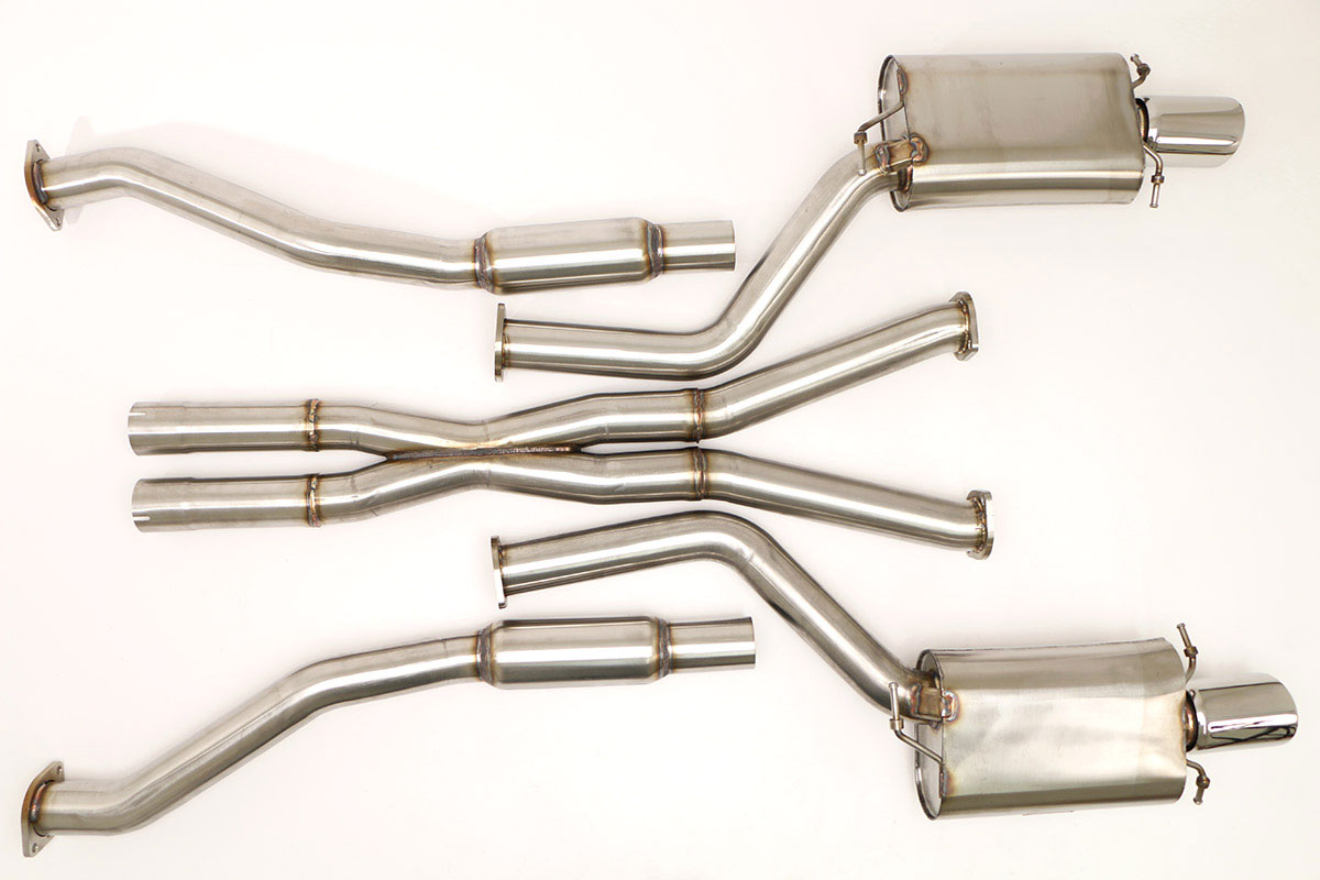 B&B Billy Boat Exhaust FDOM-0305 | B&B Billy Boat CTS-V Exhaust System with Xpipe 4 inch Double Wall Tips; 2004-2007