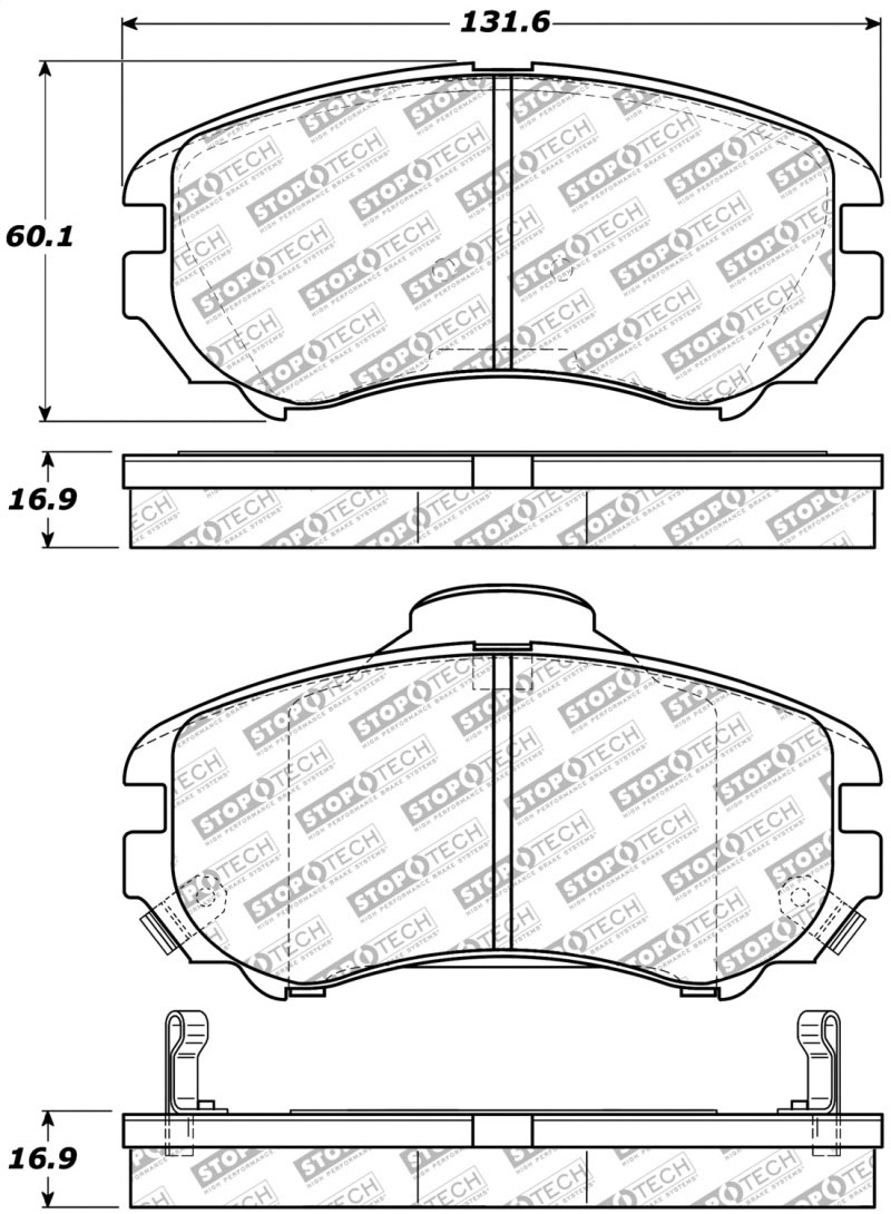 Stoptech 305.09240 | StopTech Street Select Brake Pads Kia Optima, Front; 2006-2010