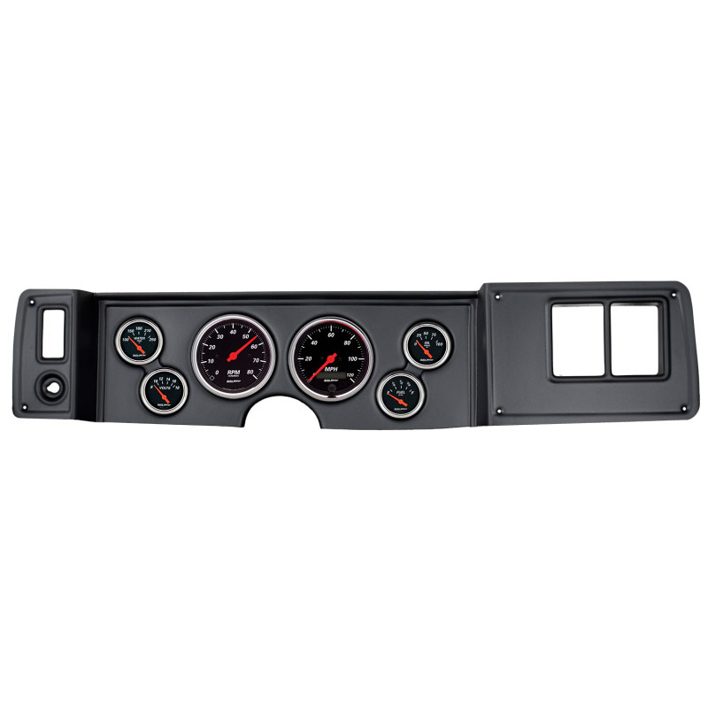 AutoMeter 7023-DB | Autometer Designer Black 79-81 Camaro Dash Kit 6pc Tach / MPH / Fuel / Oil / WTMP / Volt; 1979-1981