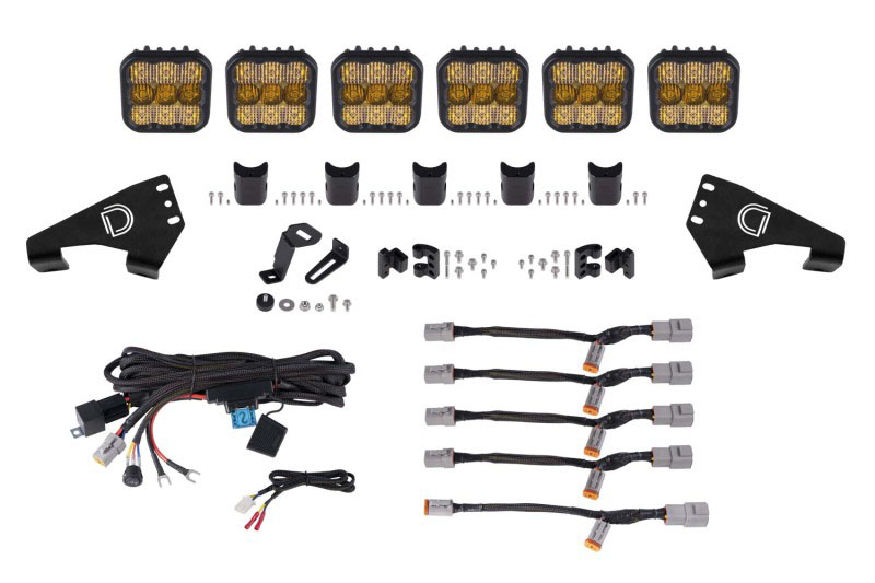 Diode Dynamics dd7633 | 20-Present Polaris RZR SS5 Pro CrossLink Roof - Yellow Combo Lightbar Kit; 2020-2023