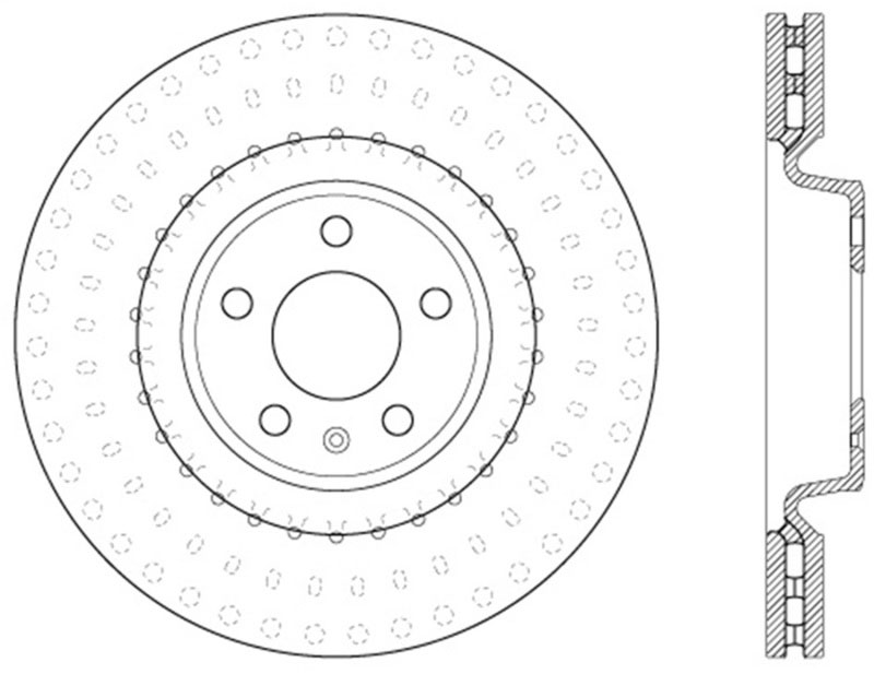 Stoptech 127.33138L | StopTech Audi S5 Sport Drilled/Slotted Rotor, Front Left; 2012-2017