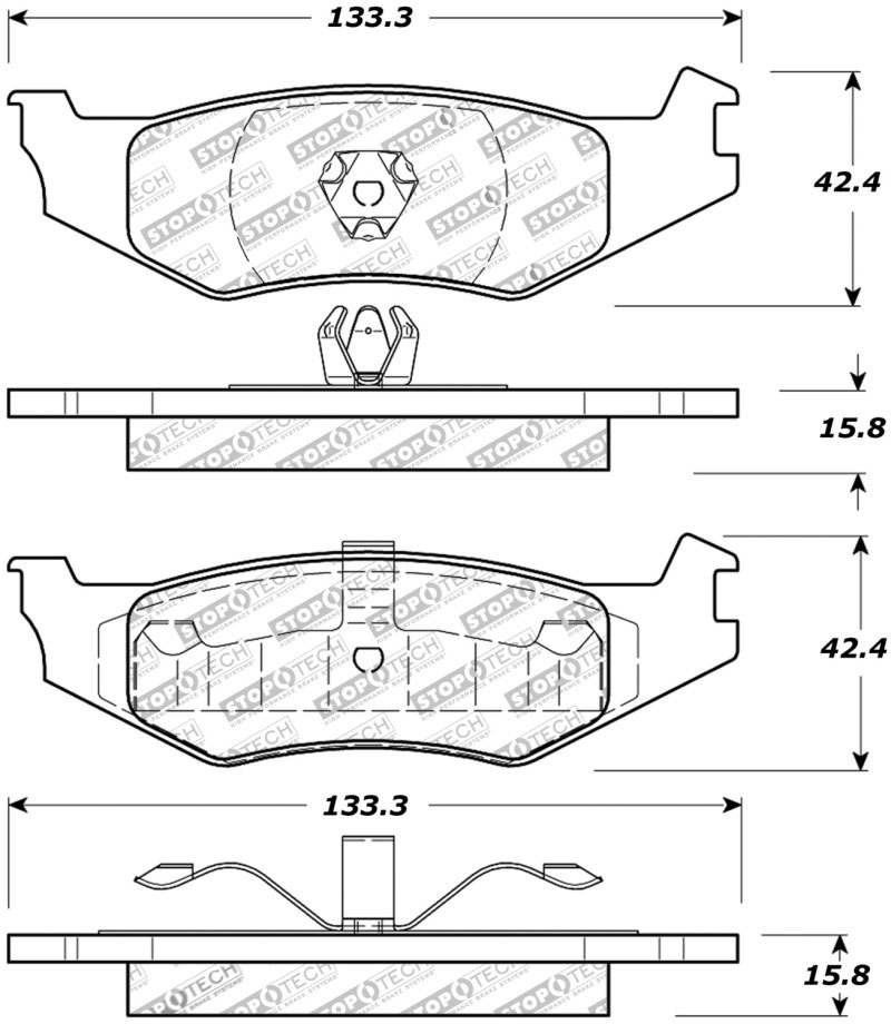 Stoptech 308.05120 | StopTech Street Brake Pads Chrysler 300M, Rear; 1998-2004