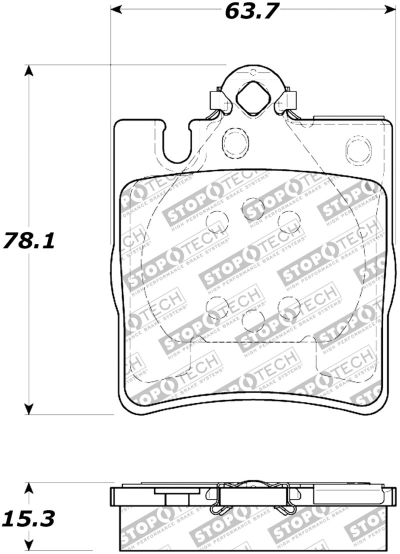 Stoptech 308.08760 | StopTech Street Brake Pads Mercedes-Benz SLK350, Rear; 2005-2011