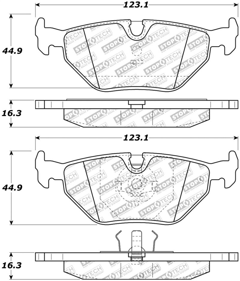 Stoptech 308.03960 | StopTech Street Brake Pads BMW 750iL, Rear; 1988-1994