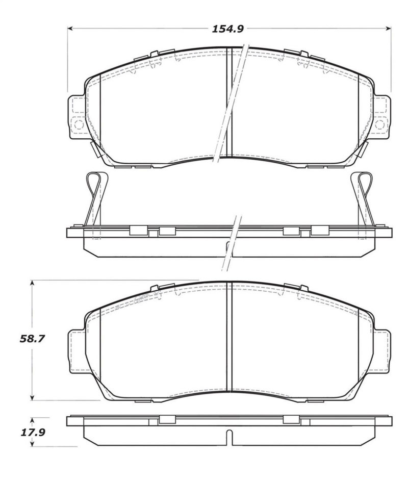 Stoptech 308.10890 | StopTech Street Brake Pads Acura RDX, Front; 2007-2012