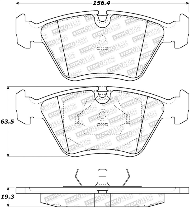 Stoptech 308.03941 | StopTech Street Brake Pads Audi 200 Quattro ATE, Front; 1989-1991