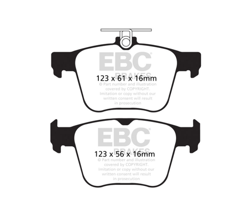 EBC dp42173r | 14+ Audi S3 2.0 Turbo Yellowstuff Rear Brake Pads; 2014-2023