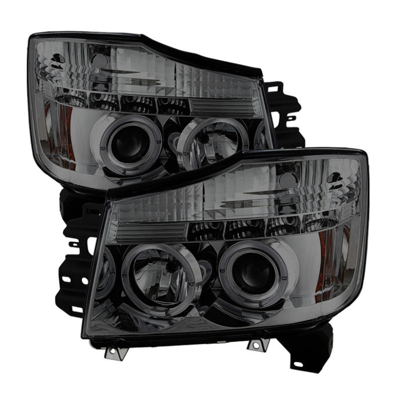 SPYDER 5033963 | Spyder Nissan Armada Halo LED ( Replaceable LEDs ) Projector Headlights - Smoke - (PRO-YD-NTI04-HL-SM); 2004-2004