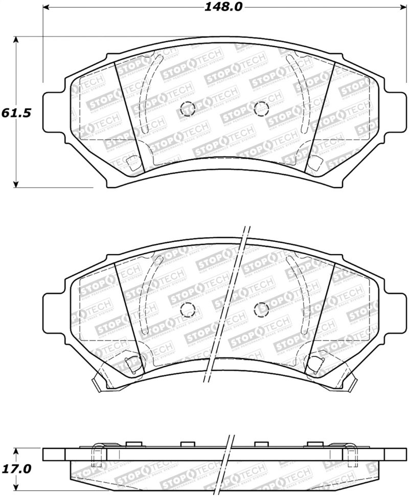 Stoptech 308.06990 | StopTech Street Brake Pads Oldsmobile Aurora, Front; 1997-2003