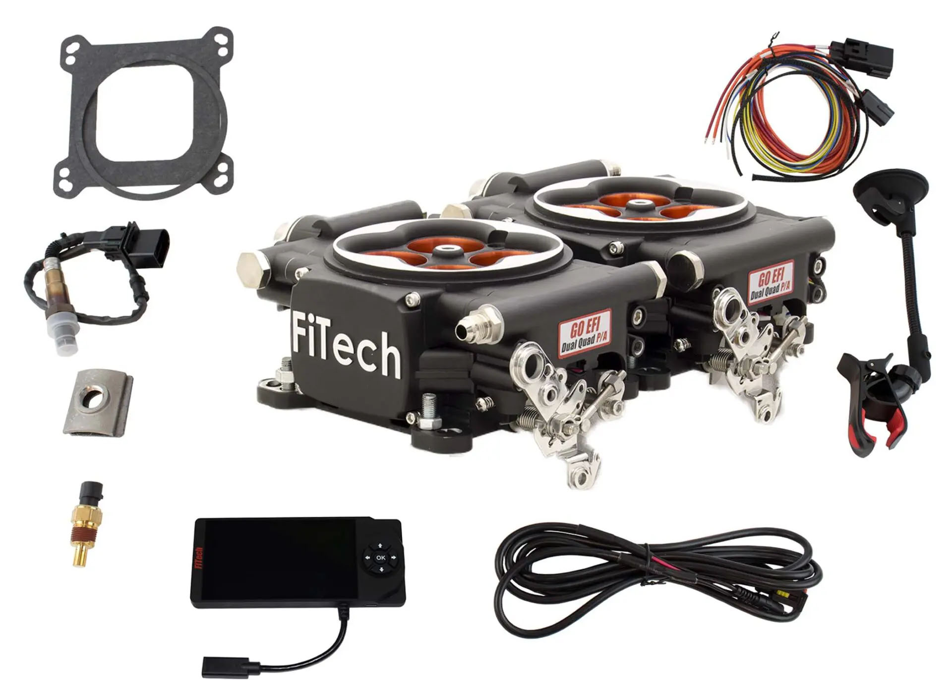 Fitech Fuel Injection 30064 | FiTECH FUEL INJECTION GO EFI 2x4 1200hp Power Adder Kit Matte Black