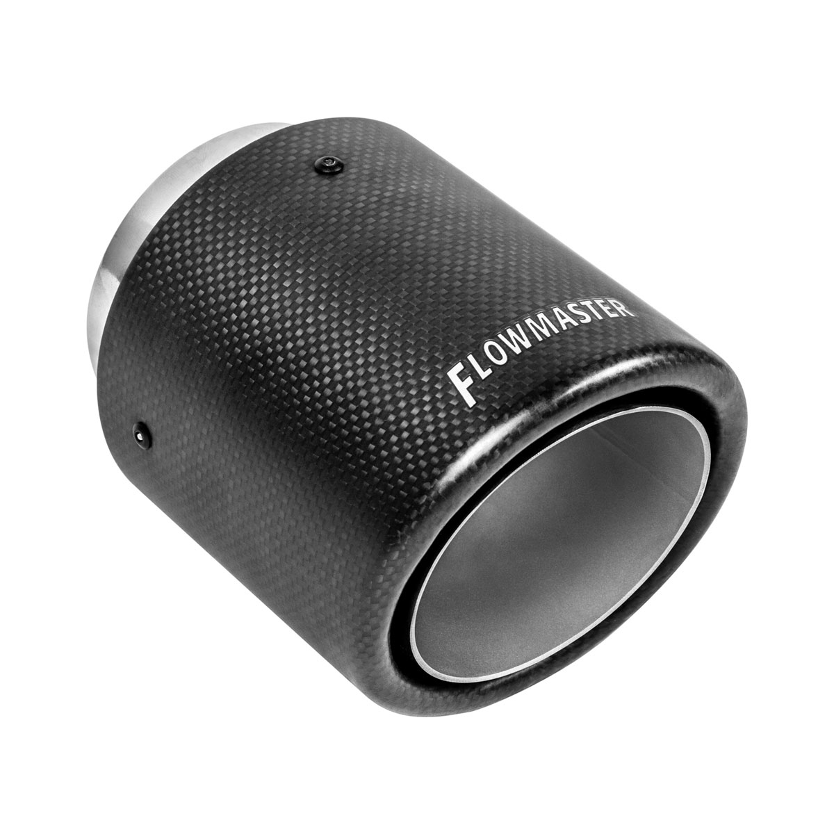 Flowmaster 15401 | Exhaust Tip - 4 in. Rolled Angle Carbon Fiber Fits 3 in. Tubing - Weld On