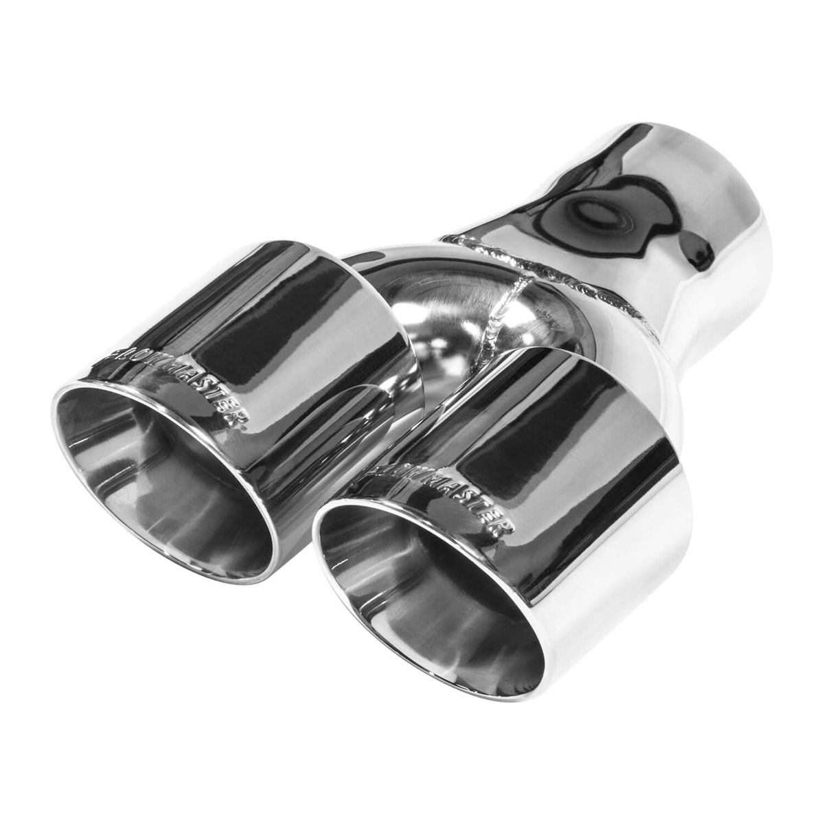 Flowmaster 15402 | Flowmaster Flowmaster Exhaust Tip - 3 in. Dual Out Angle Cut - Fits 3 in. Tubing - Weld On