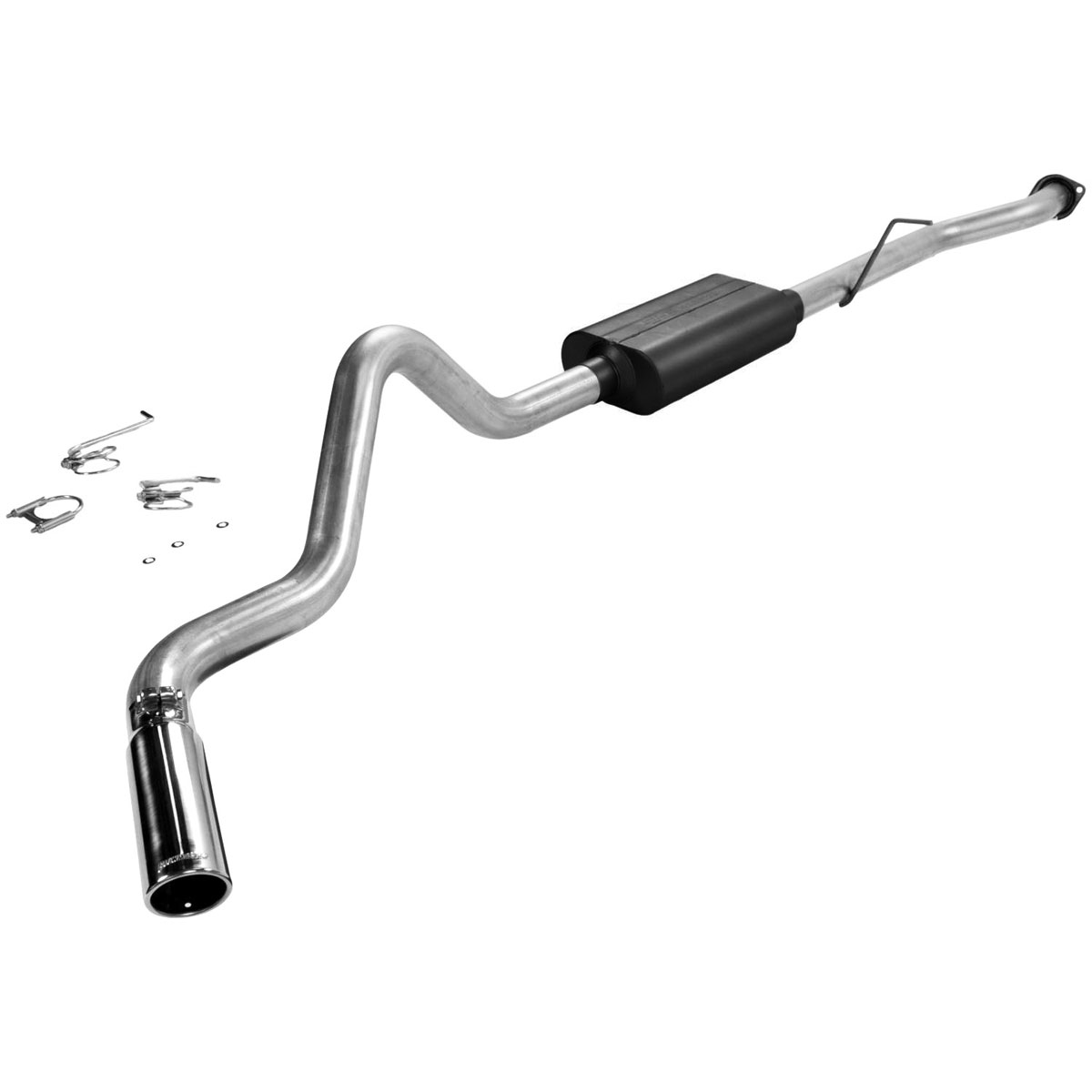 Flowmaster 17361 | Silverado Sierra 3500 1500 4.3L 4.8L 5.3L SC/LB Force II Exhaust System, Single Out Side; 1999-2007