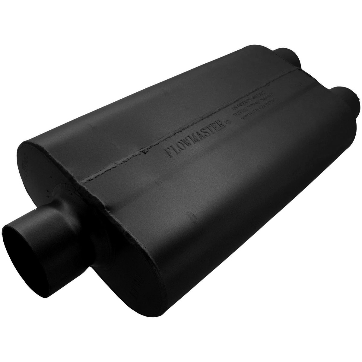 Flowmaster 9430502 | 50 Delta Flow Muffler - 3.00 Center In / 2.50 Dual Out - Moderate Sound