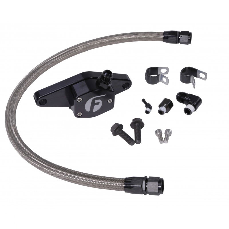 Fleece Performance fpe-clntbyps-cummins-12v-ss | 94-98 12V Coolant Bypass Kit w/ Stainless Steel Braided Line; 1994-1998