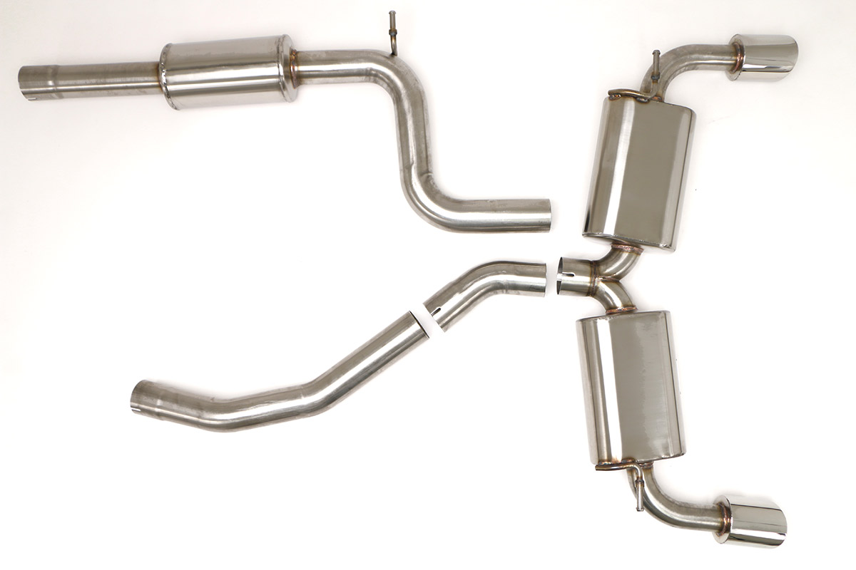 B&B Billy Boat Exhaust FPIM-0370 | B&B Billy Boat Exhaust Billy Boat Volkswagen MK7 Exhaust System GTI 2.0T Catback (MQB) 4" Single ROUND Double-Wall Tips; 2015-2016