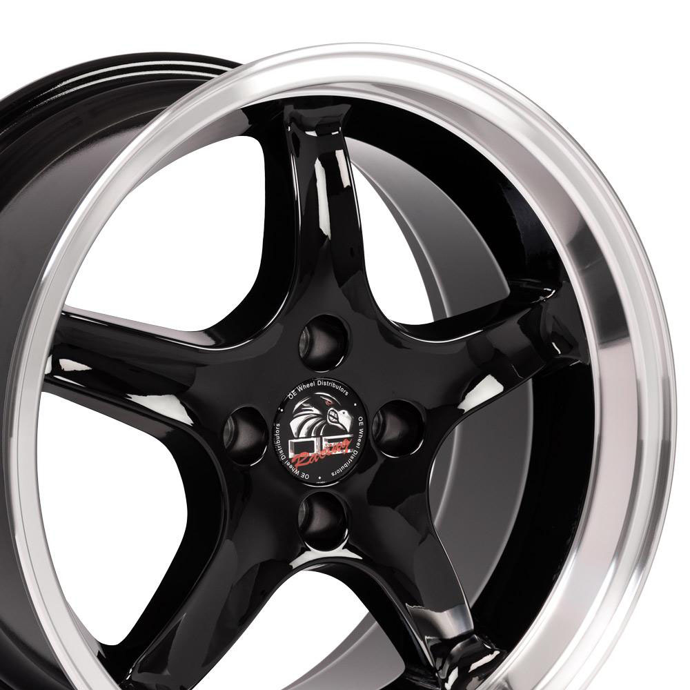 OE Wheels fr04a-d17090-4425-20bm | 17 Replica Wheel FR04 Mustang Cobra Rim 17x9 DD Black Wheel Ford Mustang (rear only) 1979-1993; 1979-1993