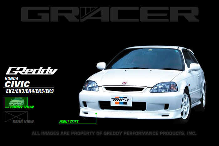 GReddy 17050042 | 99-00 Honda Civic Si Front Lip Spoiler; 1999-2000