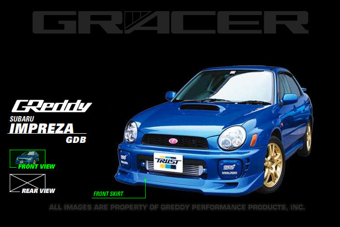 GReddy 17060052 | 02-03 WRX Polyurethane Front Lip Spoiler ** Must ask/call to order**; 2002-2003