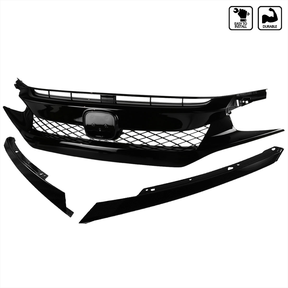 Spec-D Tuning hg-cv16a-bn | SPEC-D Tuning Honda Civic Type R Style Grille; 2016-2022