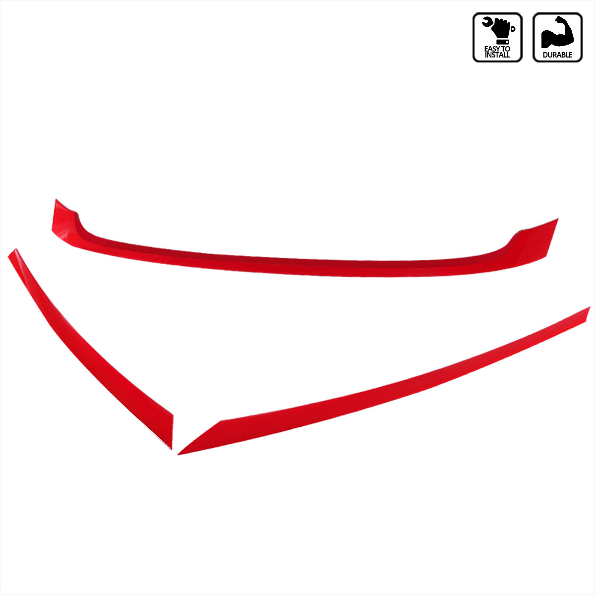 Spec-D Tuning hg-cv16rd-md-bn | SPEC-D Tuning Honda Civic Module Red Trim Grille; 2016-2022