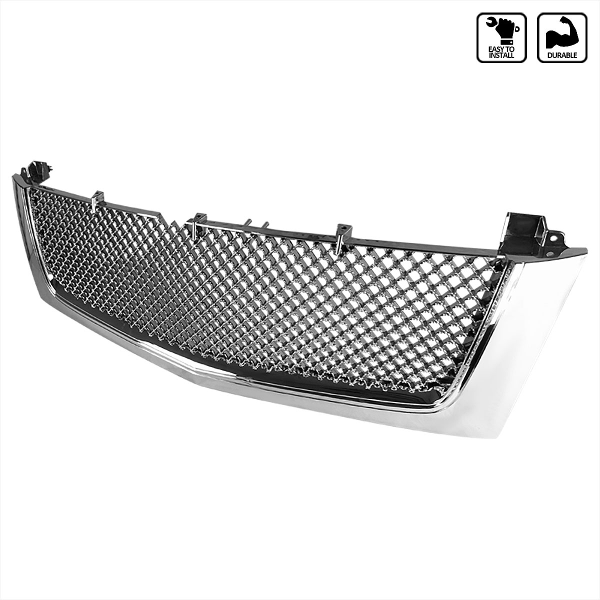 Spec-D Tuning hg-ecld02c-rs | SPEC-D Tuning Cadillac Escalade Srx Mesh Grill Chrome; 2002-2006