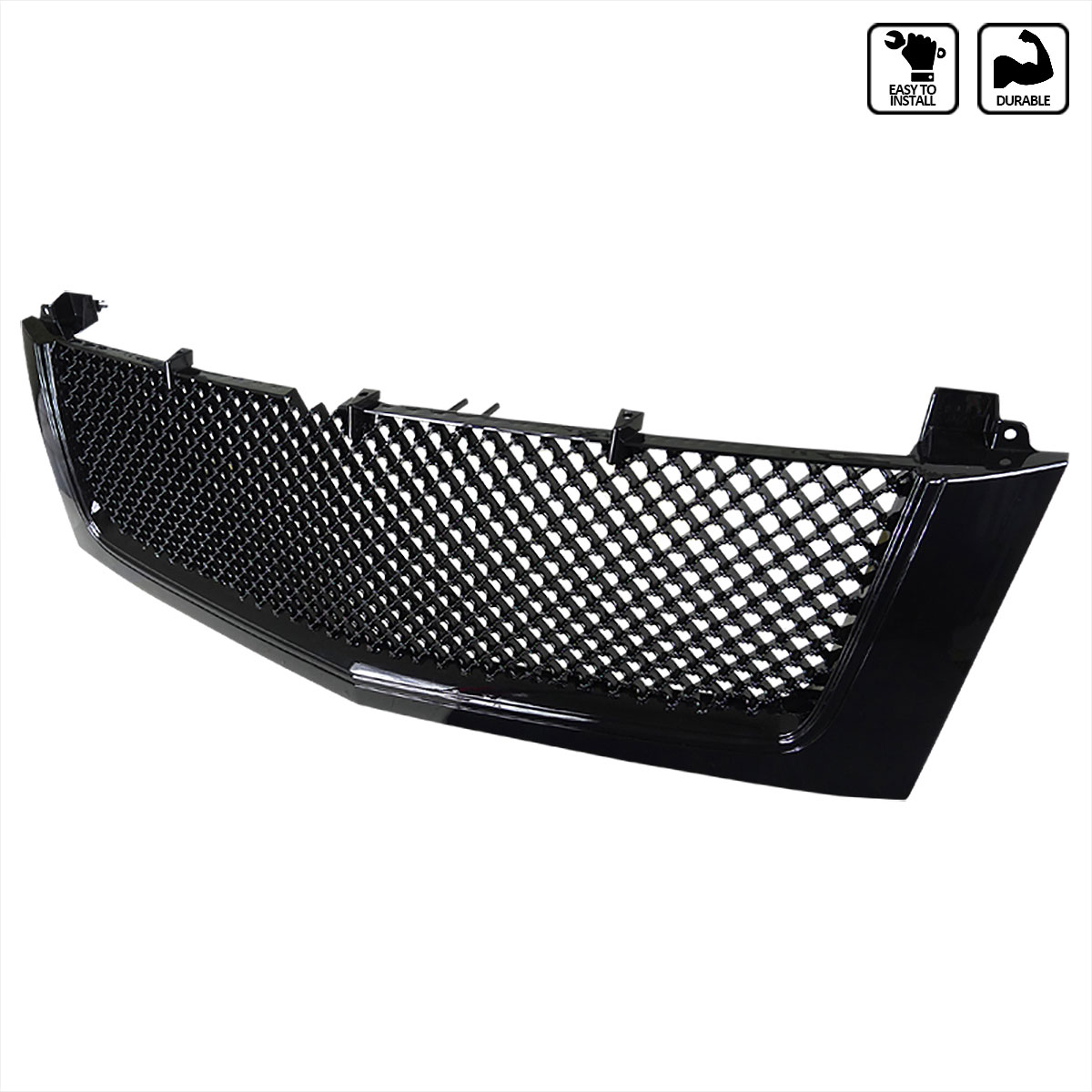 Spec-D Tuning hg-ecld02jm-rs | SPEC-D Tuning Cadillac Escalade Front Grill Gloss Black; 2002-2006