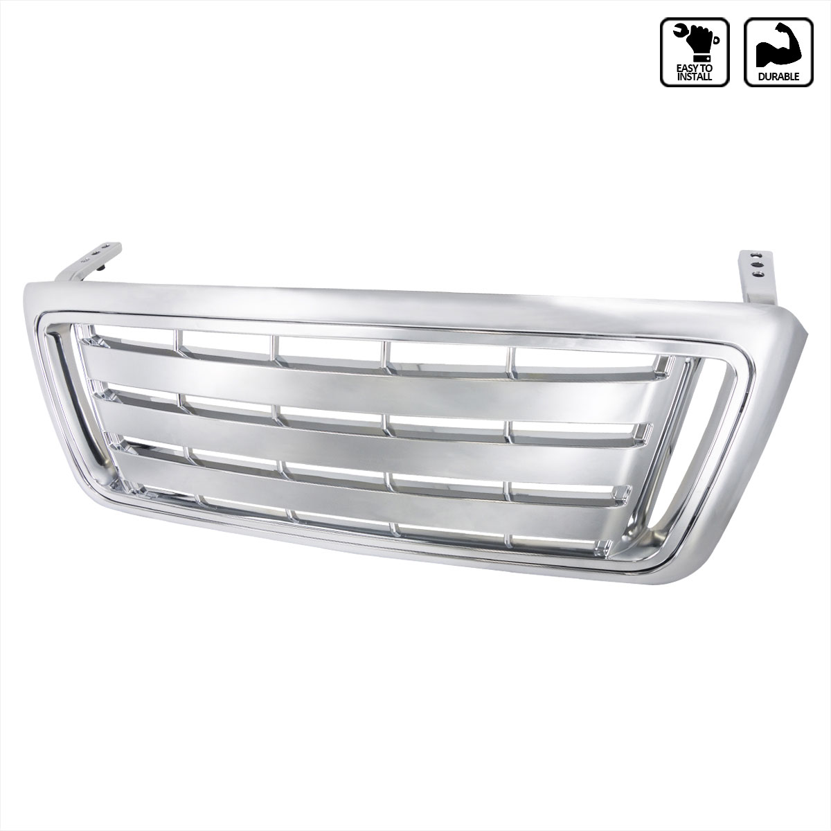 Spec-D Tuning hg-f15004cht-gl | SPEC-D Tuning Ford F150 Chrome Grill; 2004-2008