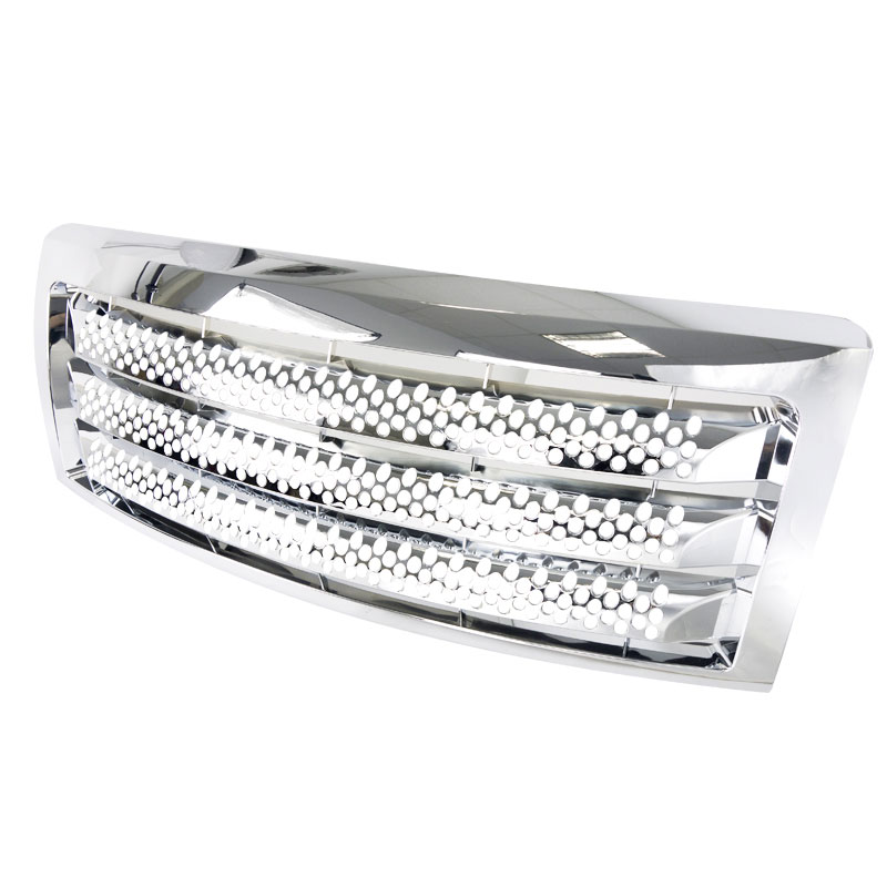 Spec-D Tuning hg-f15009co-gl | SPEC-D Tuning Ford F150 Chrome Grill - Denali Round Hole Style; 2004-2008