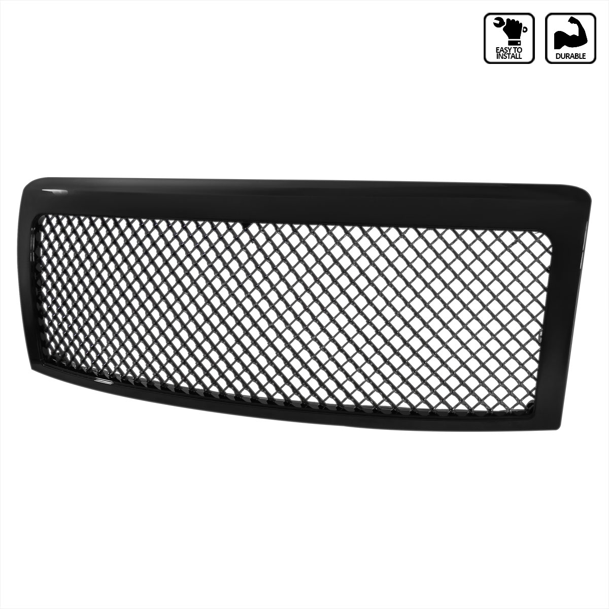 Spec-D Tuning hg-f15009jm-jl | SPEC-D Tuning Ford F150 Mesh Grille Glossy Black; 2009-2014