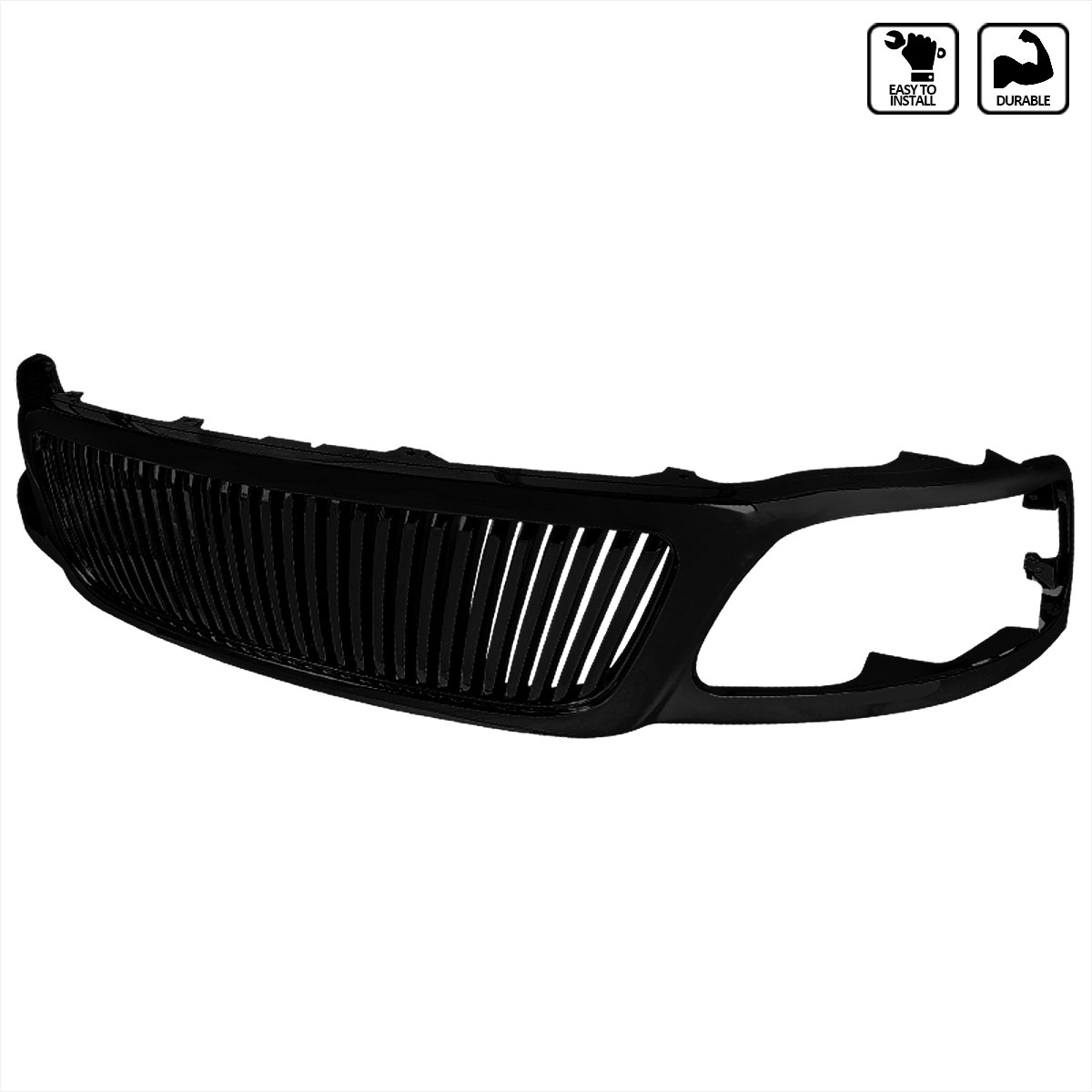 Spec-D Tuning HG-F15099JMVT | Spec-D Ford F-150 1p Black Grill Vertical; 1999-2002