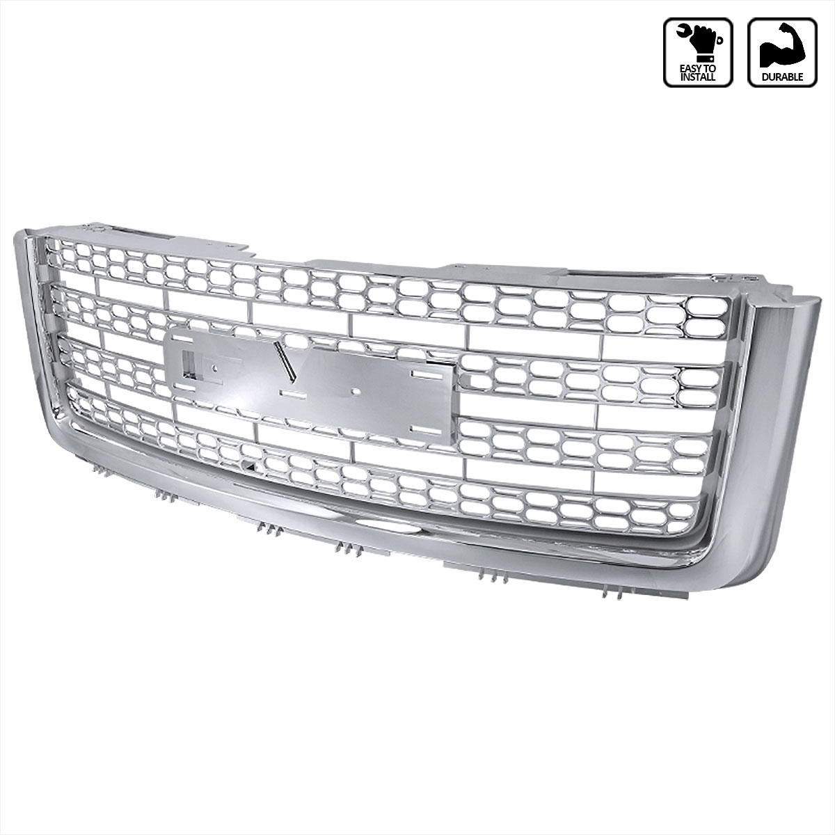 Spec-D Tuning hg-gmc07cv2 | SPEC-D Tuning GMC Sierra Mesh Grille - Chrome; 2007-2012