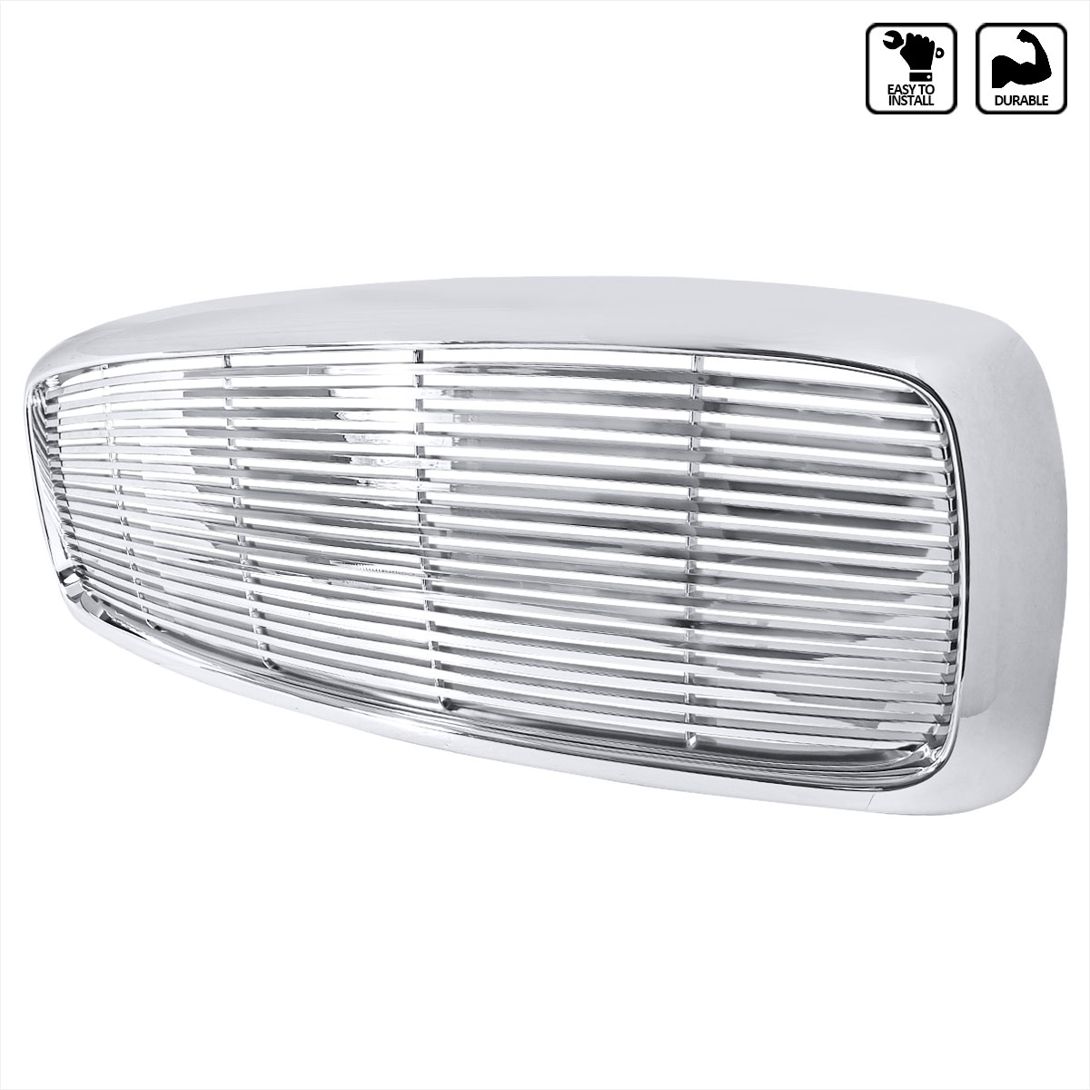 Spec-D Tuning HG-RAM02C | Spec-D Dodge Ram Chrome Grill; 2002-2005