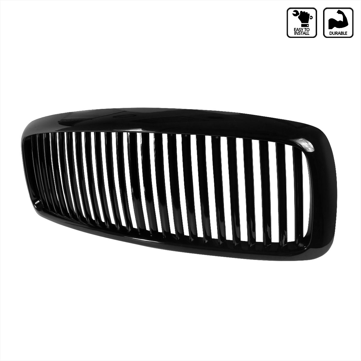 Spec-D Tuning HG-RAM02JMVT | Spec-D Dodge Ram Vertical Grille - Black; 2002-2005