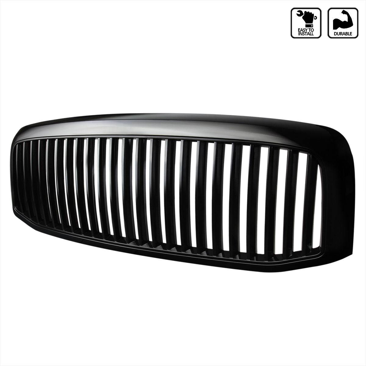 Spec-D Tuning HG-RAM06JMVT | Spec-D Dodge Ram Vertical Grille Black; 2006-2007