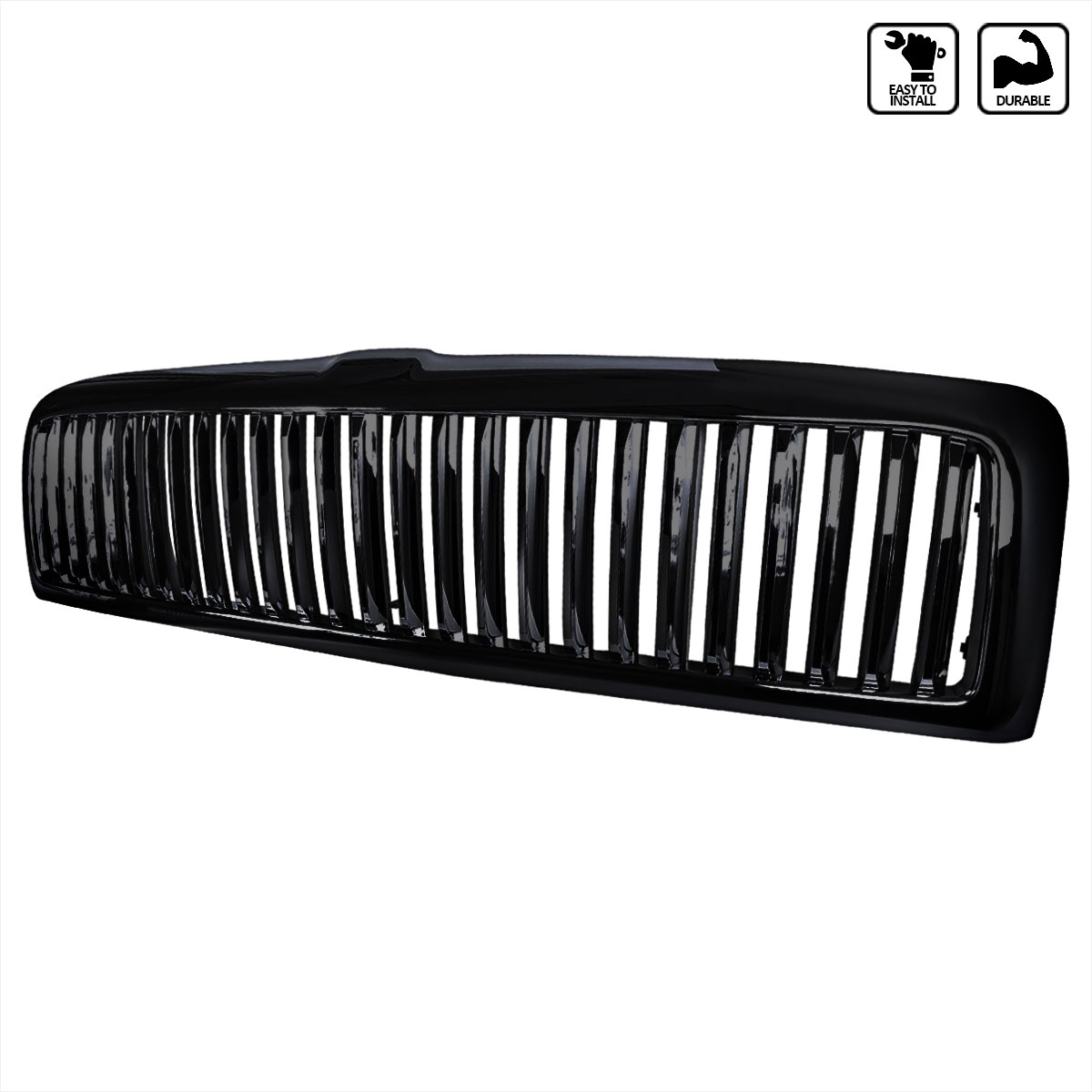 Spec-D Tuning HG-RAM94JMVT | Spec-D Dodge Ram Vertical Grille - Black; 1994-2001