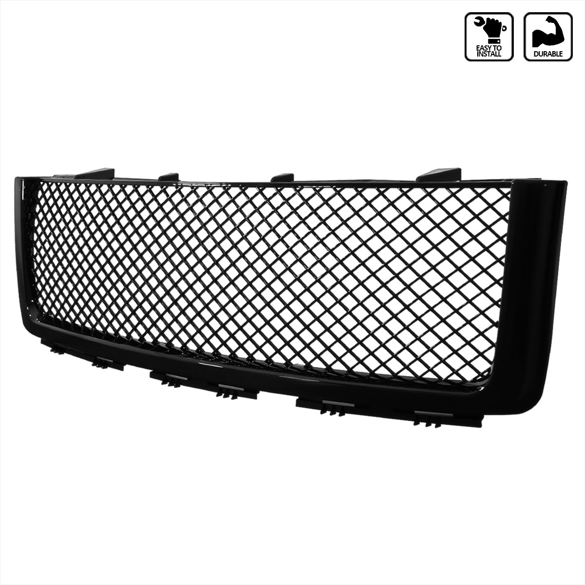 Spec-D Tuning hg-sie07jm-jl | SPEC-D Tuning GMC Sierra Mesh Grille Glossy Black; 2007-2013