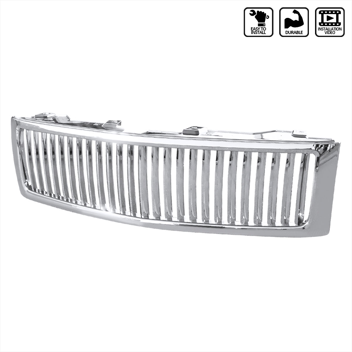 Spec-D Tuning HG-SIV07CVT | Spec-D Silverado Vertical Grille; 2007-2008