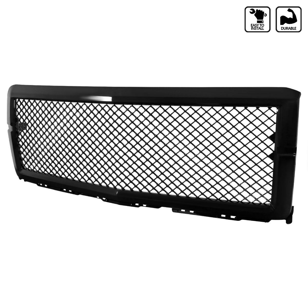 Spec-D Tuning hg-siv14jm-jl | SPEC-D Tuning Chevrolet Silverado Mesh Grille Glossy Black; 2015-2016