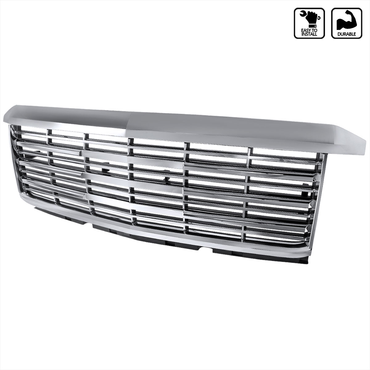 Spec-D Tuning hg-siv1525c-gl | SPEC-D Tuning Chevrolet Silverado Chrome Grille; 2015-2015